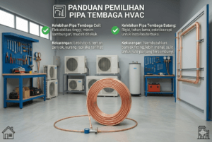 perbedaan pipa tembaga coil dan batang untuk AC